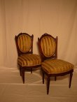 1 Paar Louis-Seize-Stühle, Eiche, 19. Jahrhundert, unrestauriert,